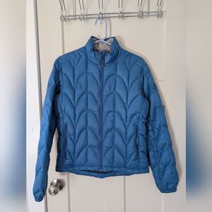 Outdoor Research Aria women's down full zip jacket cornflower blue size small
